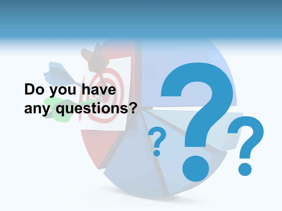 A Blue And Red Arrow Hitting A Red And White Target PowerPoint Template