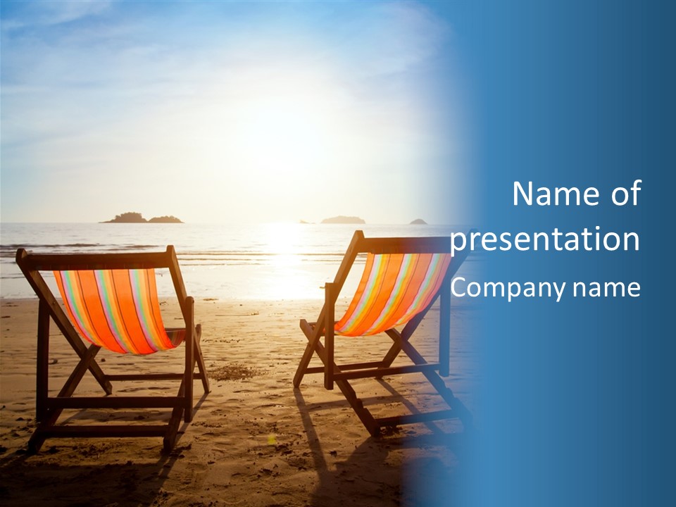 Beach Vacations Armchair PowerPoint Template