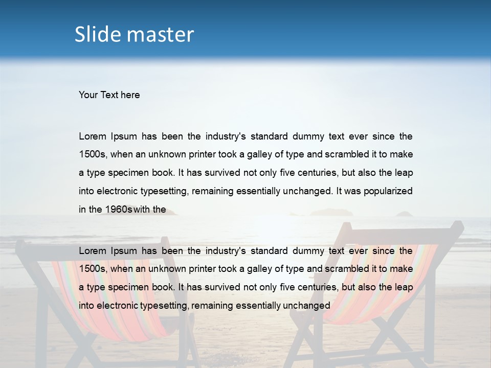Beach Vacations Armchair PowerPoint Template