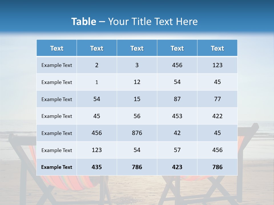 Beach Vacations Armchair PowerPoint Template