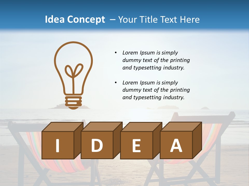 Beach Vacations Armchair PowerPoint Template