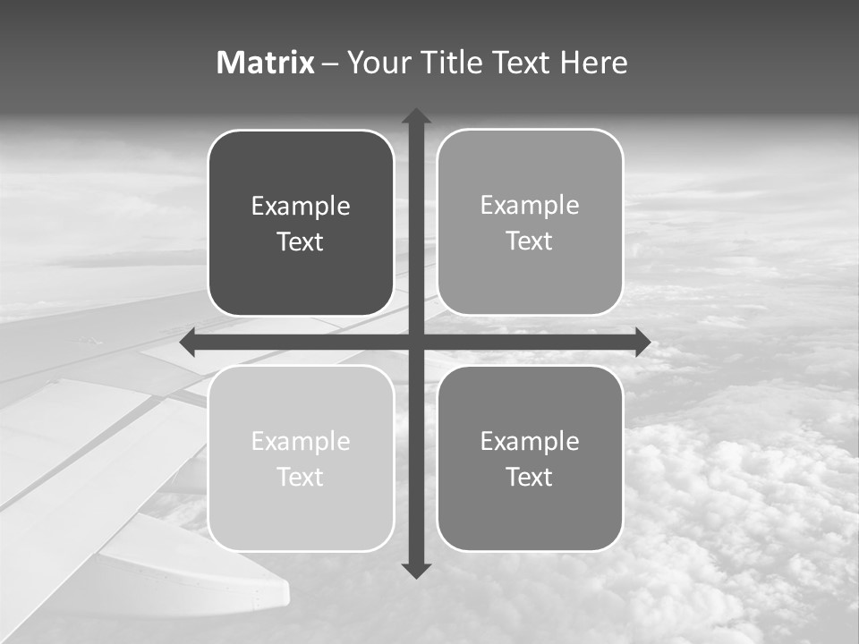 A View Of The Wing Of An Airplane In The Sky PowerPoint Template