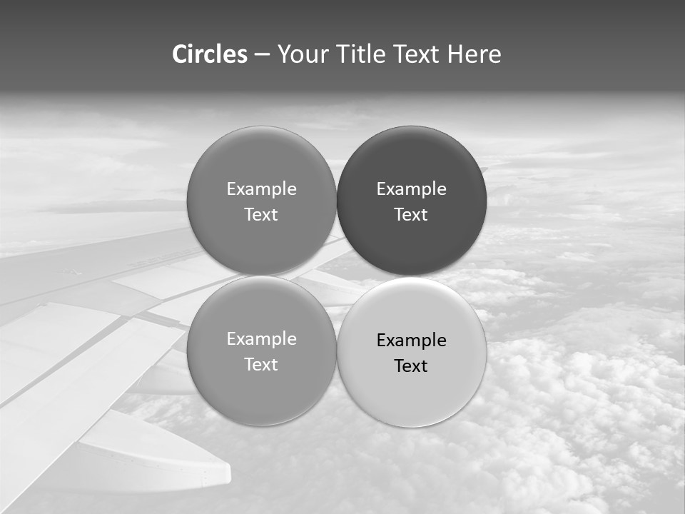 A View Of The Wing Of An Airplane In The Sky PowerPoint Template