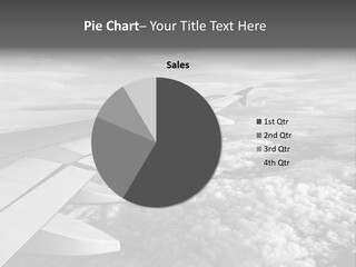 A View Of The Wing Of An Airplane In The Sky PowerPoint Template