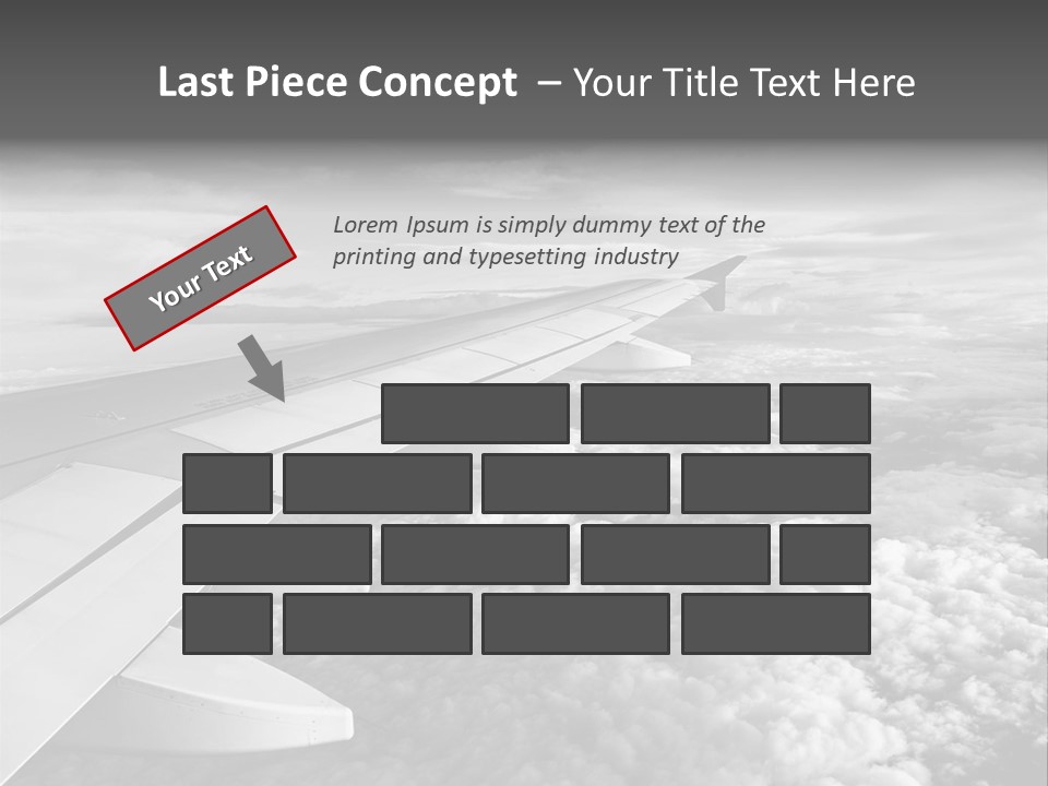 A View Of The Wing Of An Airplane In The Sky PowerPoint Template