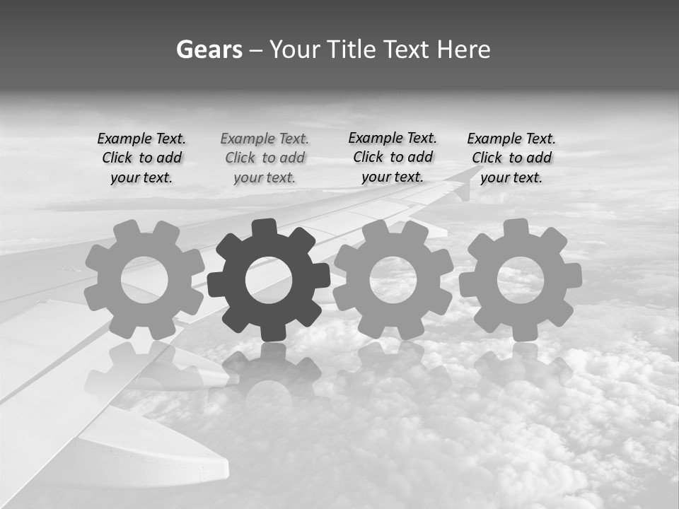 A View Of The Wing Of An Airplane In The Sky PowerPoint Template