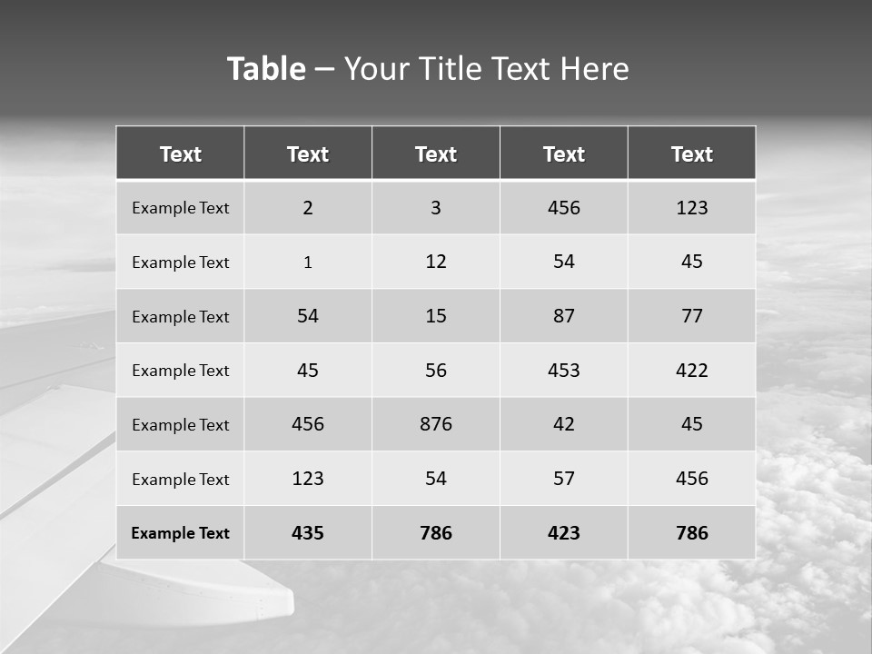 A View Of The Wing Of An Airplane In The Sky PowerPoint Template