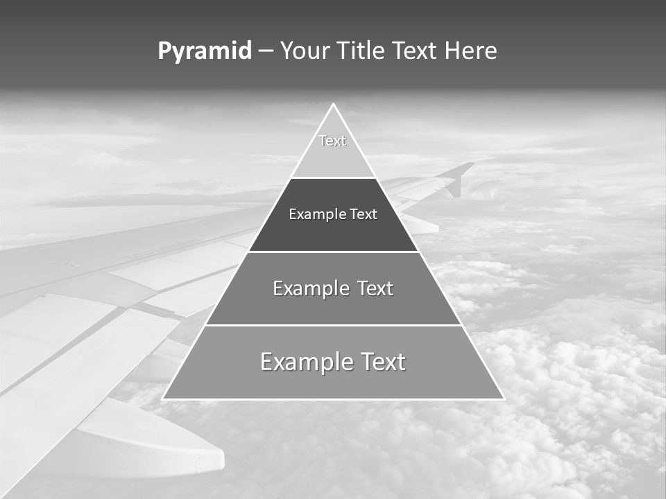 A View Of The Wing Of An Airplane In The Sky PowerPoint Template