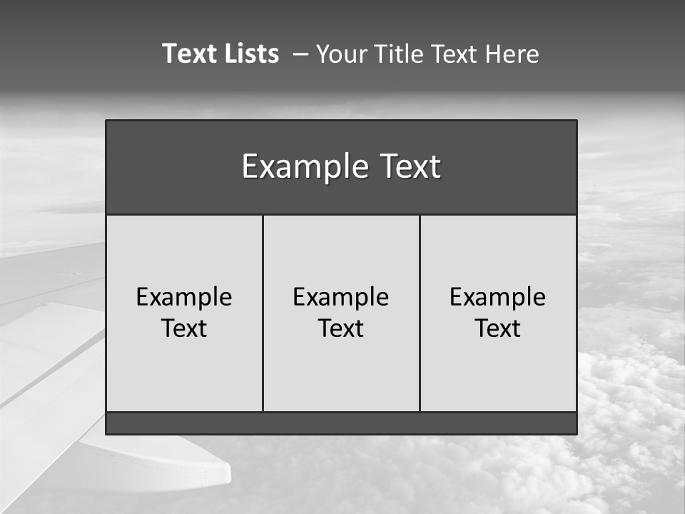 A View Of The Wing Of An Airplane In The Sky PowerPoint Template