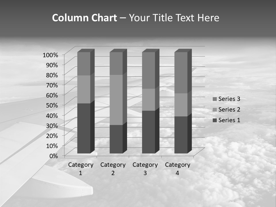 A View Of The Wing Of An Airplane In The Sky PowerPoint Template