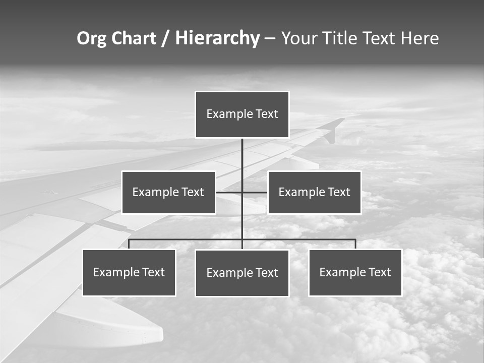 A View Of The Wing Of An Airplane In The Sky PowerPoint Template