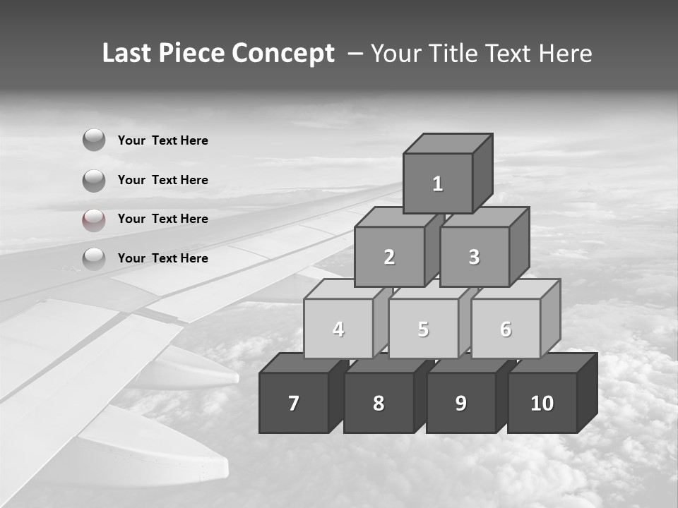A View Of The Wing Of An Airplane In The Sky PowerPoint Template
