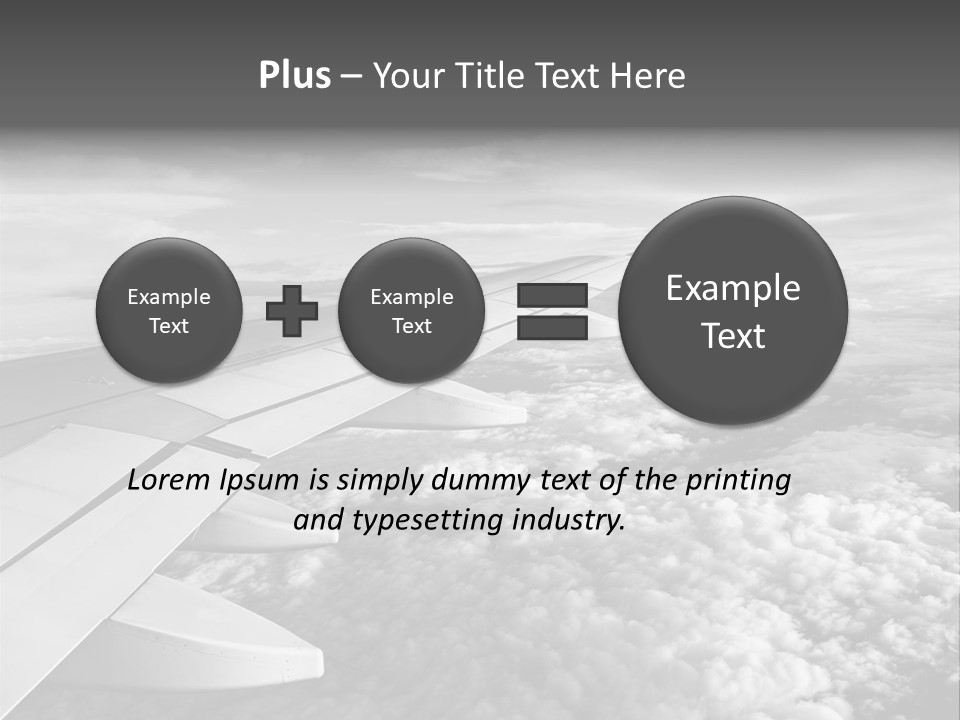 A View Of The Wing Of An Airplane In The Sky PowerPoint Template