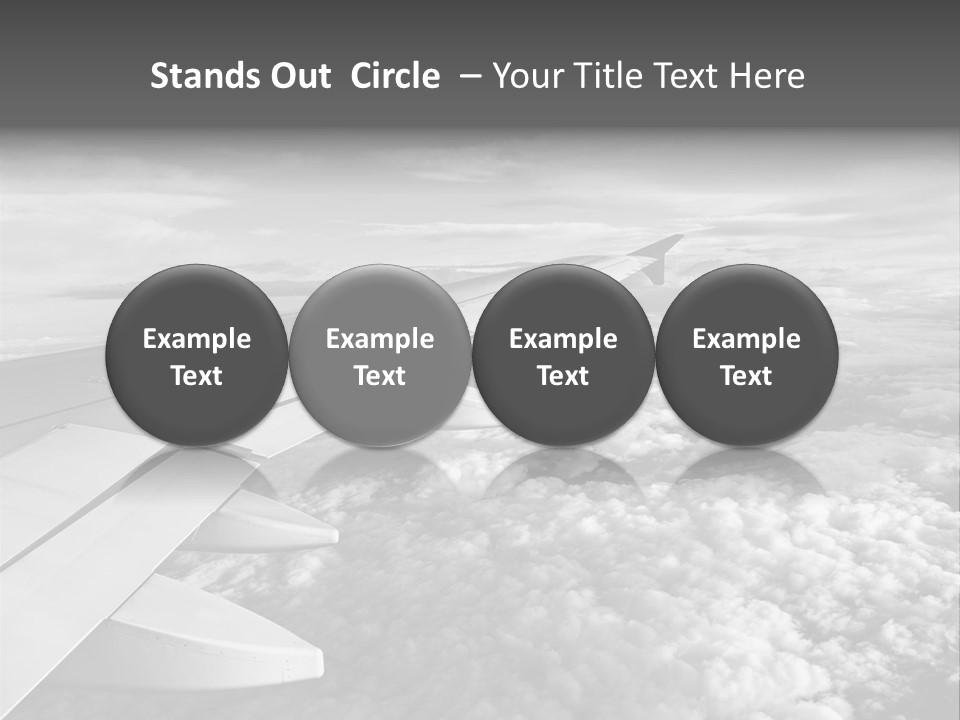 A View Of The Wing Of An Airplane In The Sky PowerPoint Template