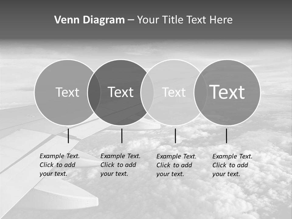 A View Of The Wing Of An Airplane In The Sky PowerPoint Template