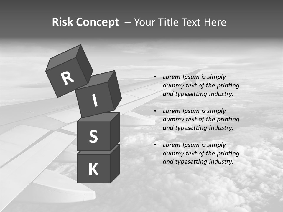 A View Of The Wing Of An Airplane In The Sky PowerPoint Template