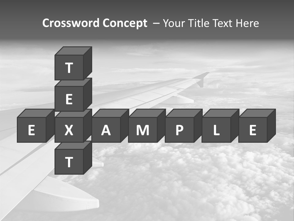 A View Of The Wing Of An Airplane In The Sky PowerPoint Template