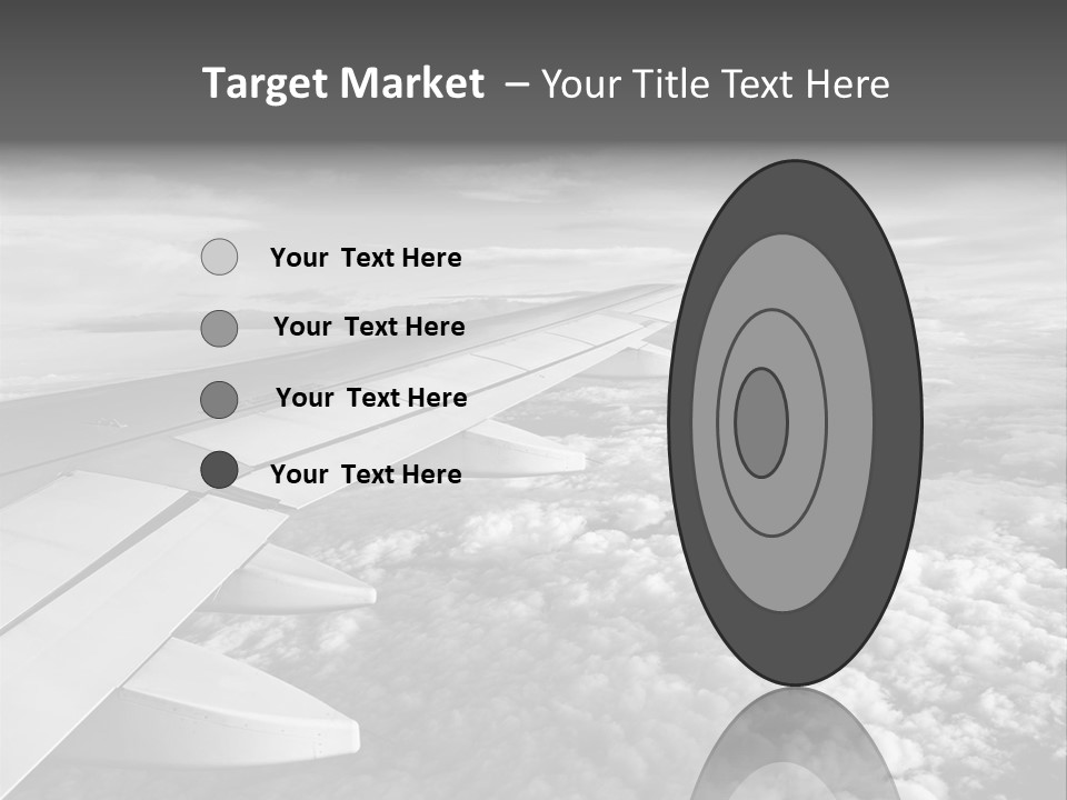 A View Of The Wing Of An Airplane In The Sky PowerPoint Template