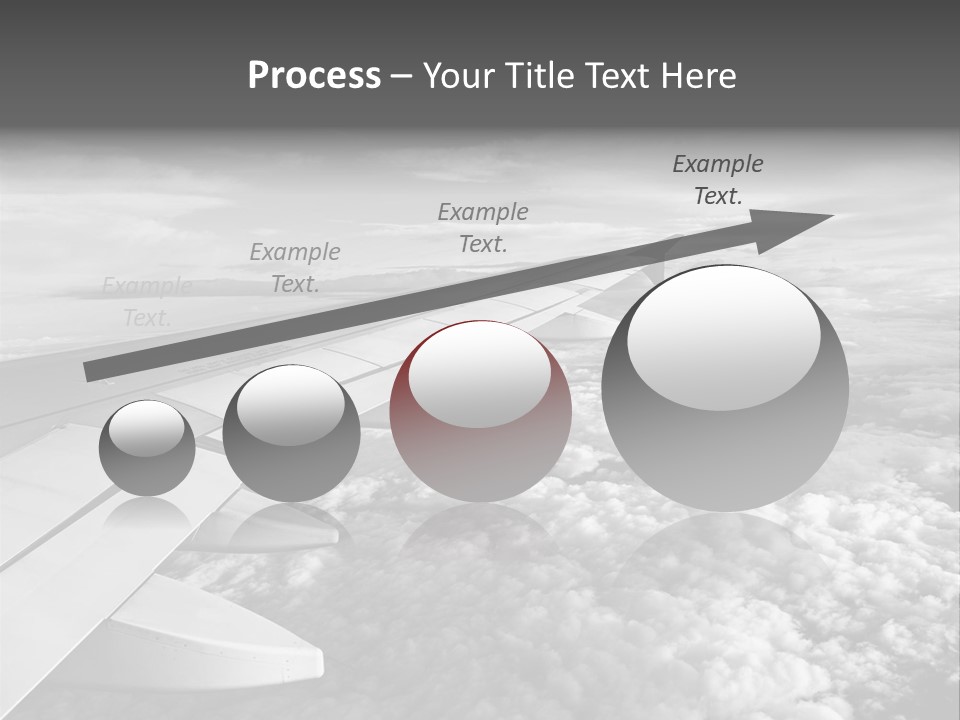 A View Of The Wing Of An Airplane In The Sky PowerPoint Template