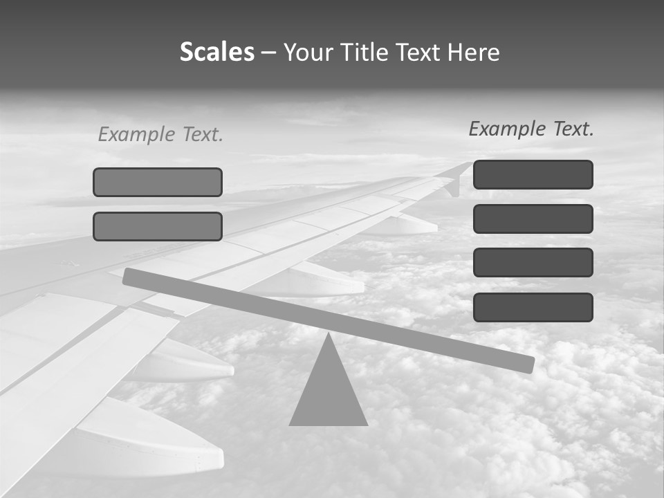 A View Of The Wing Of An Airplane In The Sky PowerPoint Template
