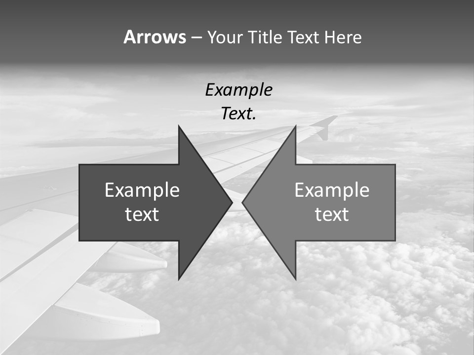A View Of The Wing Of An Airplane In The Sky PowerPoint Template