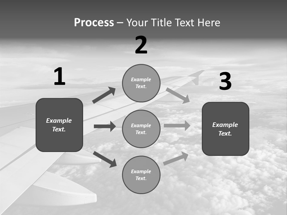 A View Of The Wing Of An Airplane In The Sky PowerPoint Template