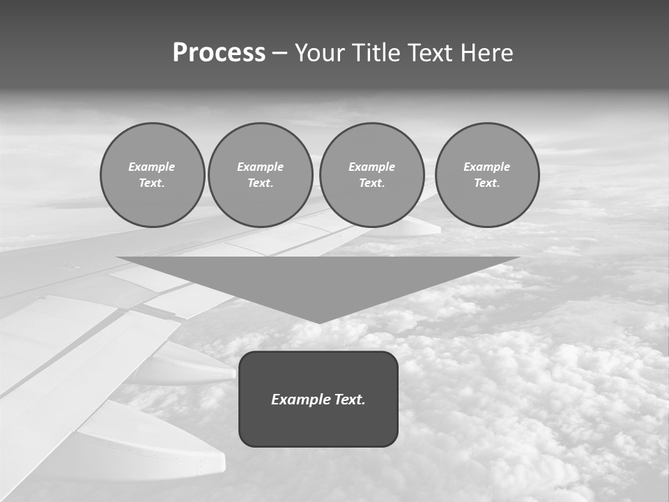 A View Of The Wing Of An Airplane In The Sky PowerPoint Template