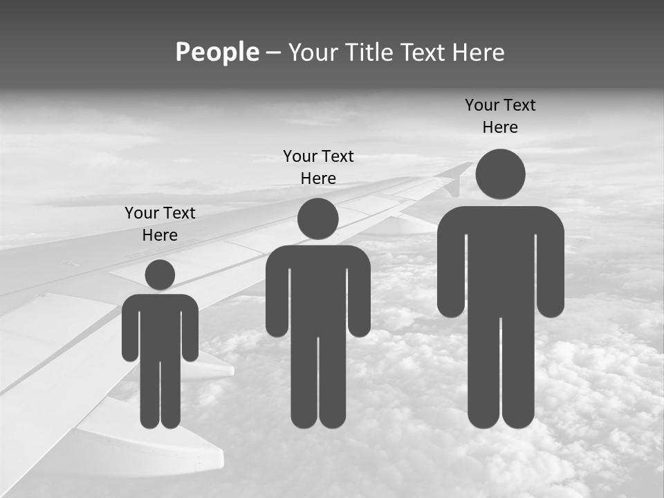 A View Of The Wing Of An Airplane In The Sky PowerPoint Template