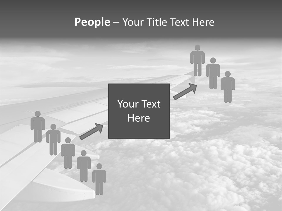 A View Of The Wing Of An Airplane In The Sky PowerPoint Template