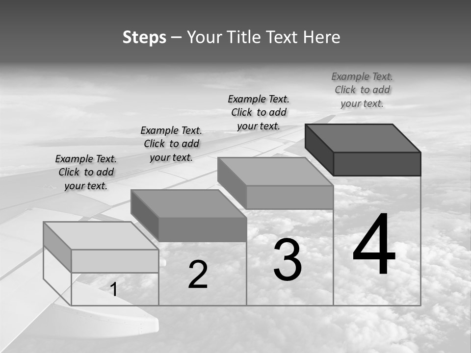 A View Of The Wing Of An Airplane In The Sky PowerPoint Template