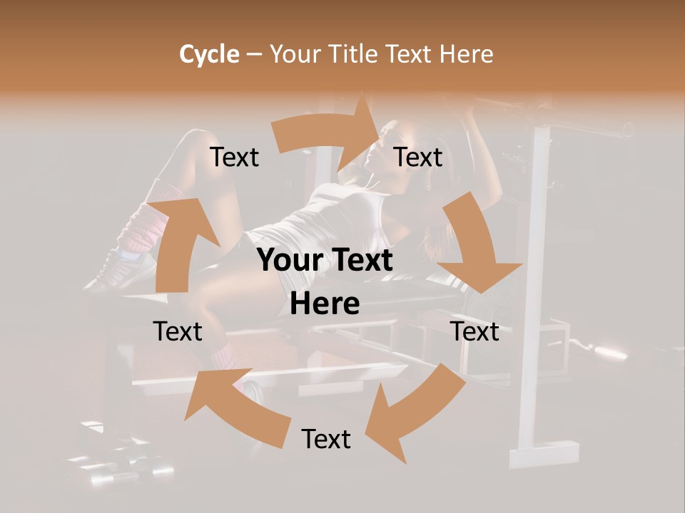 A Woman Is Doing A Bench Press Exercise PowerPoint Template