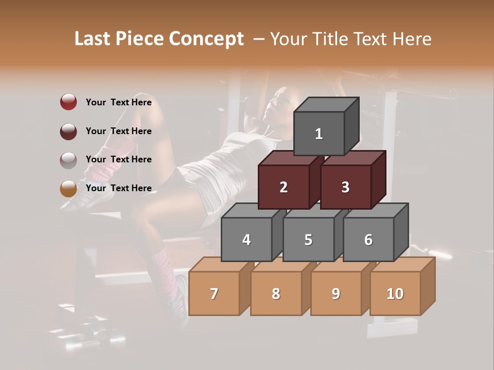 A Woman Is Doing A Bench Press Exercise PowerPoint Template