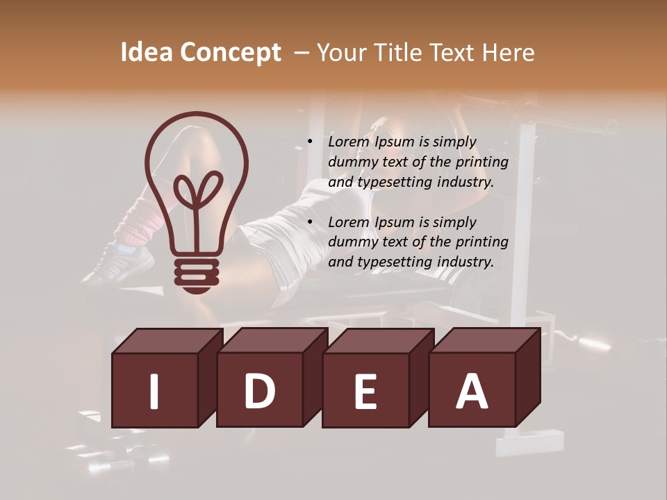 A Woman Is Doing A Bench Press Exercise PowerPoint Template