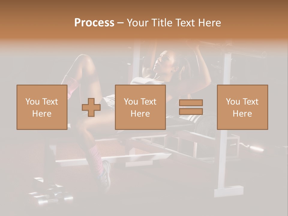 A Woman Is Doing A Bench Press Exercise PowerPoint Template