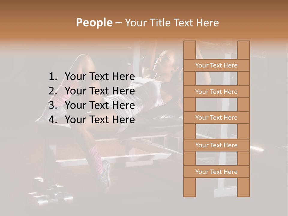 A Woman Is Doing A Bench Press Exercise PowerPoint Template