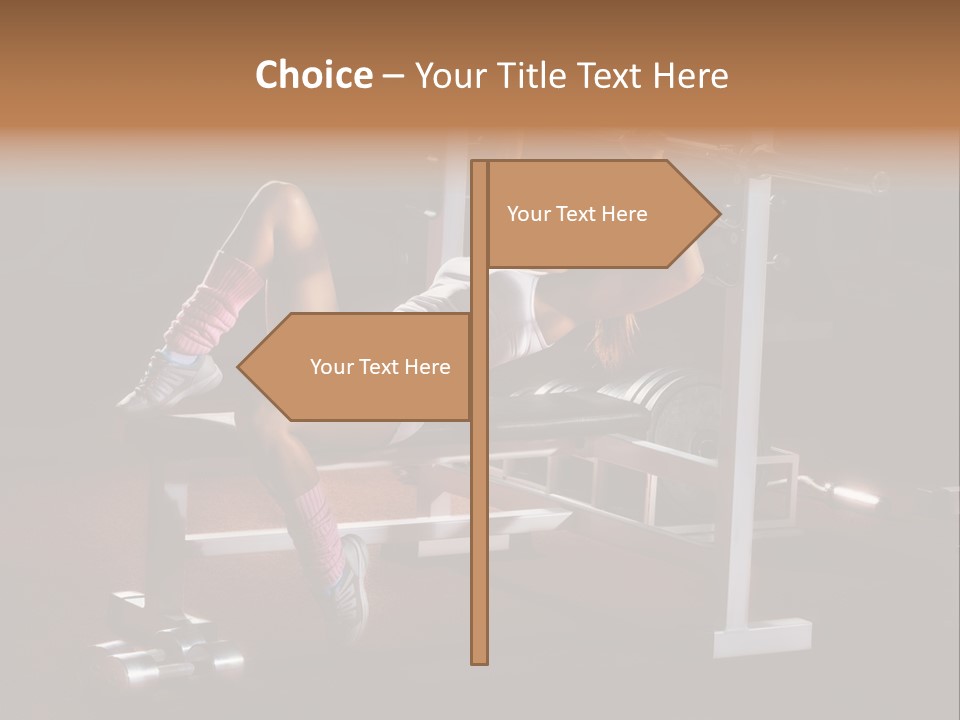 A Woman Is Doing A Bench Press Exercise PowerPoint Template