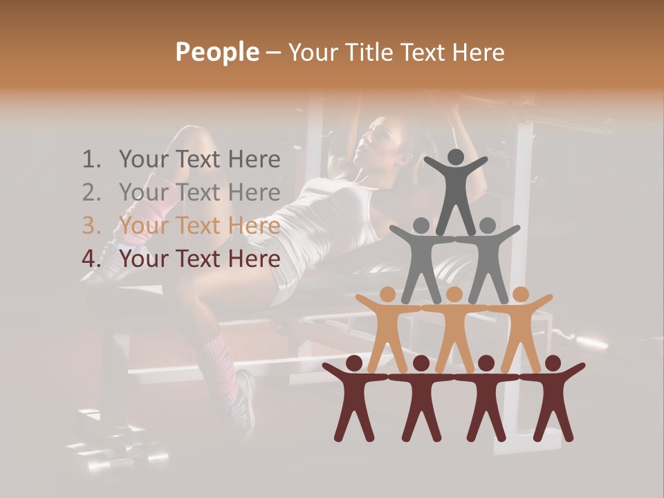 A Woman Is Doing A Bench Press Exercise PowerPoint Template
