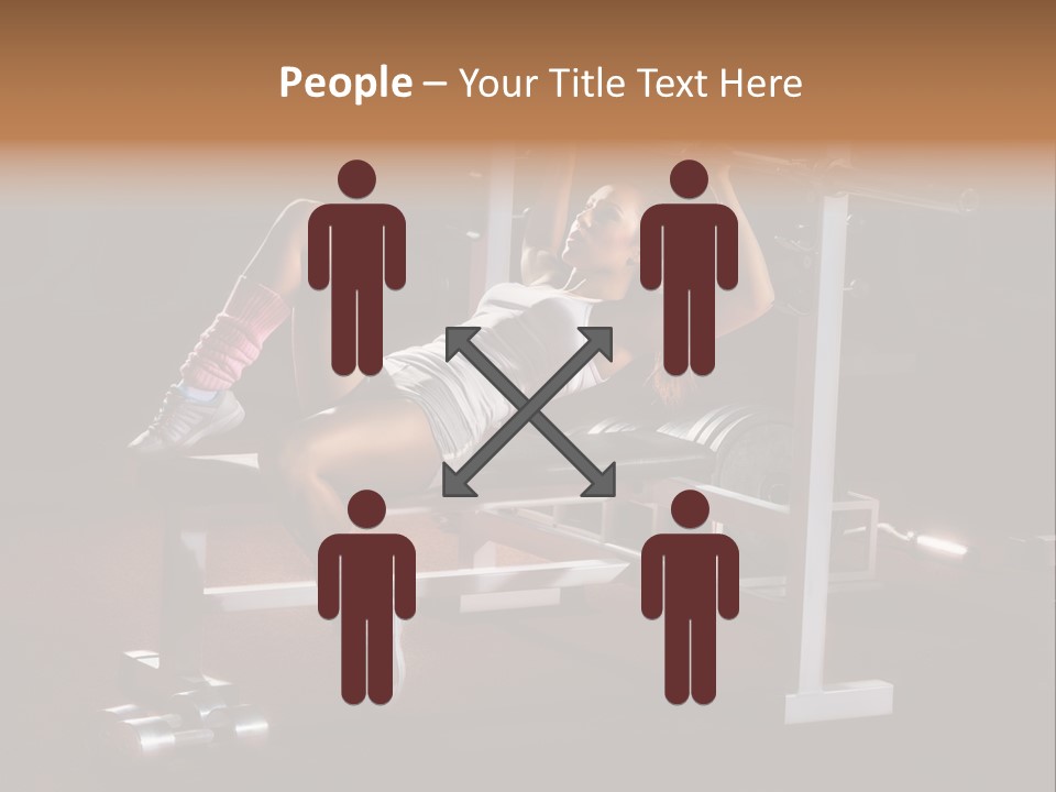 A Woman Is Doing A Bench Press Exercise PowerPoint Template