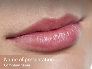 Model Girl Mouth PowerPoint Template
