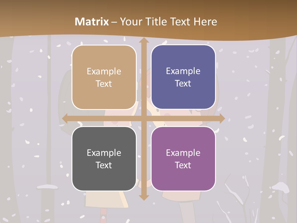 A Couple Kissing Under A Street Light In The Snow PowerPoint Template