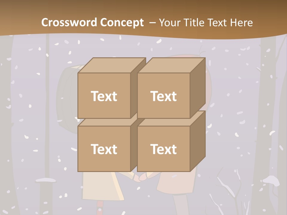 A Couple Kissing Under A Street Light In The Snow PowerPoint Template