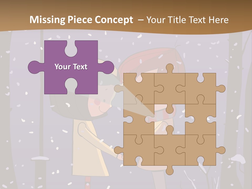 A Couple Kissing Under A Street Light In The Snow PowerPoint Template