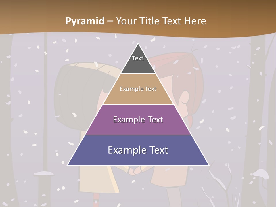 A Couple Kissing Under A Street Light In The Snow PowerPoint Template