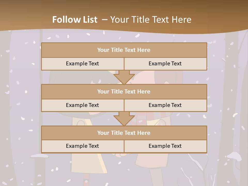 A Couple Kissing Under A Street Light In The Snow PowerPoint Template