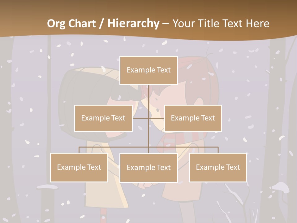 A Couple Kissing Under A Street Light In The Snow PowerPoint Template