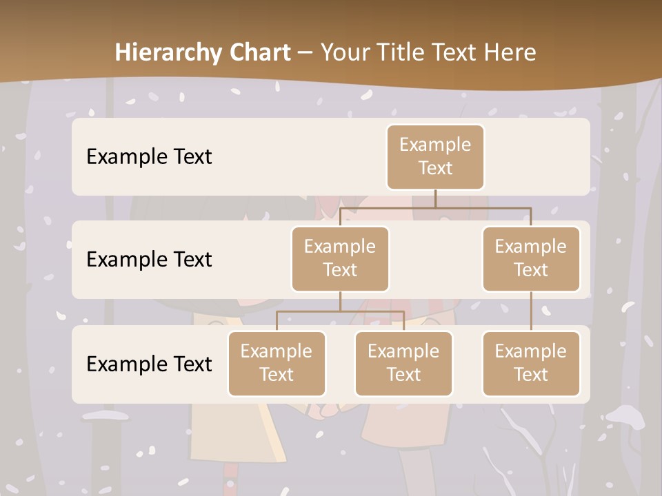 A Couple Kissing Under A Street Light In The Snow PowerPoint Template