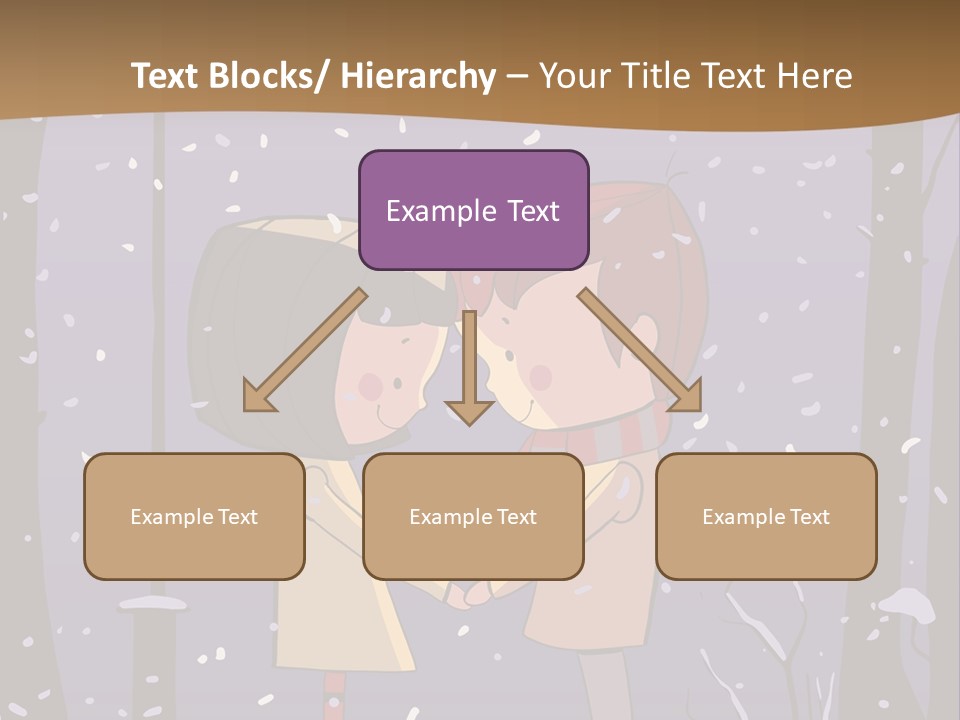 A Couple Kissing Under A Street Light In The Snow PowerPoint Template