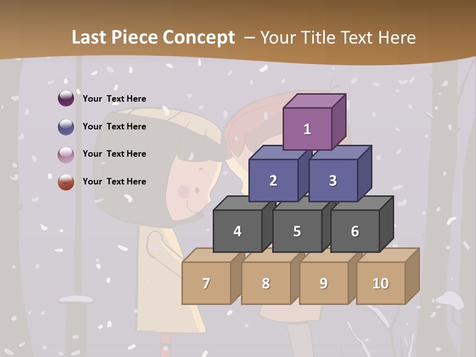 A Couple Kissing Under A Street Light In The Snow PowerPoint Template