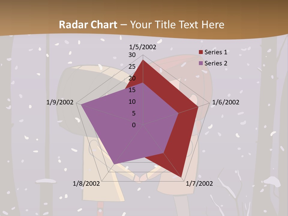 A Couple Kissing Under A Street Light In The Snow PowerPoint Template