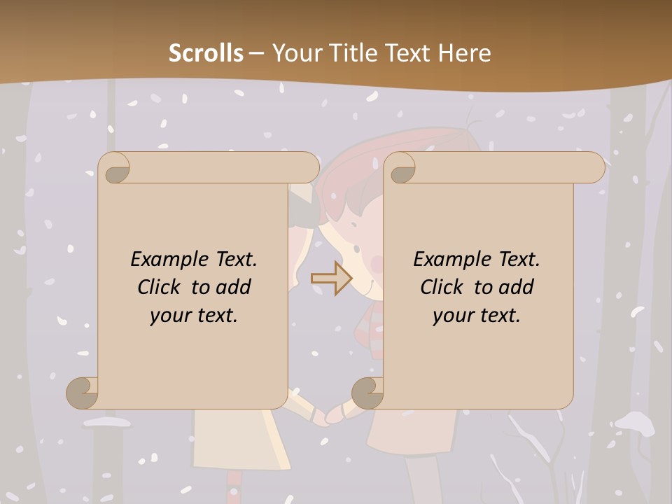 A Couple Kissing Under A Street Light In The Snow PowerPoint Template